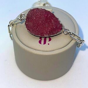 Pink druzy bracelet